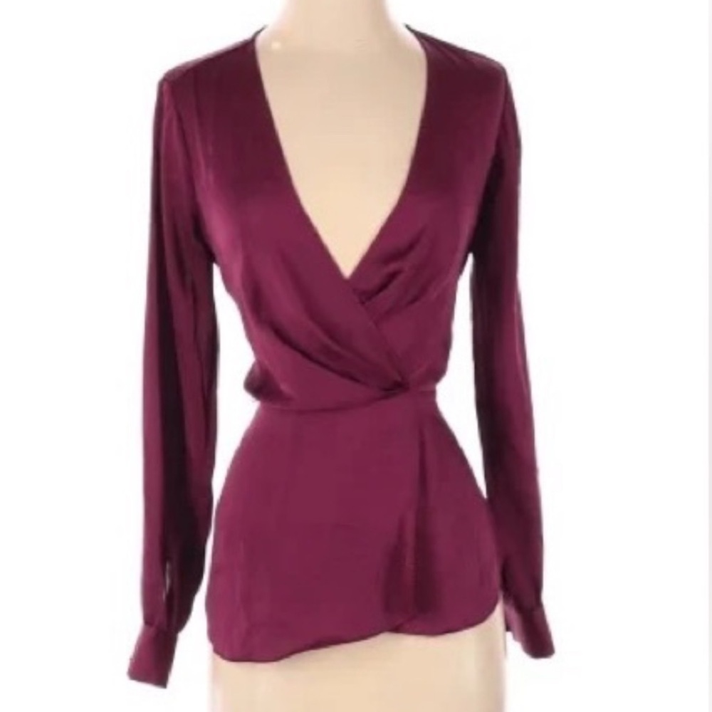 Stunning Moulinette Soeurs by Anthropologie Purple Wrap Top Sz 4